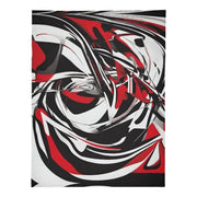 Red Black Abstract Blanket | Modern Gamer Fleece Throw - Iron Phoenix GHG