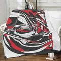 Red Black Abstract Blanket | Modern Gamer Fleece Throw - Image 1