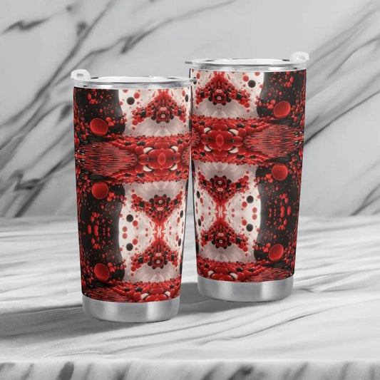 Red Black White Car Cup - 600ML Gamer Travel Mug - Iron Phoenix GHG