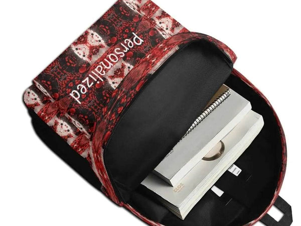 Personalized Red Backpack | Ornate Gamer School Bag