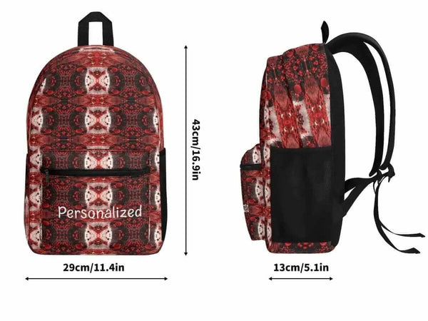 Personalized Red Backpack | Ornate Gamer School Bag