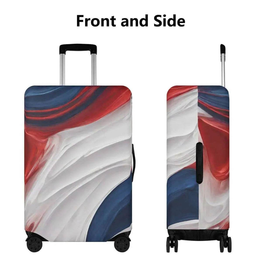 Patriotic Swirl Luggage Cover | Red White Blue Travel Gift - Iron Phoenix GHG