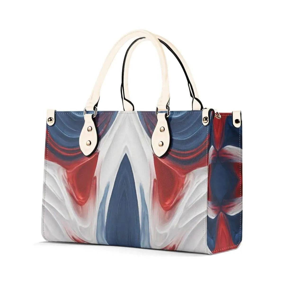 Red White Blue Swirls Tote Bag - Stylish Summer Accessory - Iron Phoenix GHG