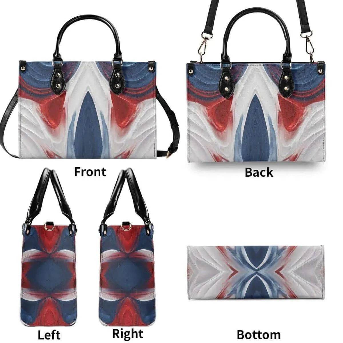 Red White Blue Swirls Tote Bag - Stylish Summer Accessory - Iron Phoenix GHG