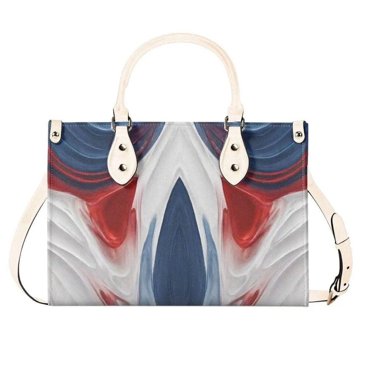 Red White Blue Swirls Tote Bag - Stylish Summer Accessory - Iron Phoenix GHG