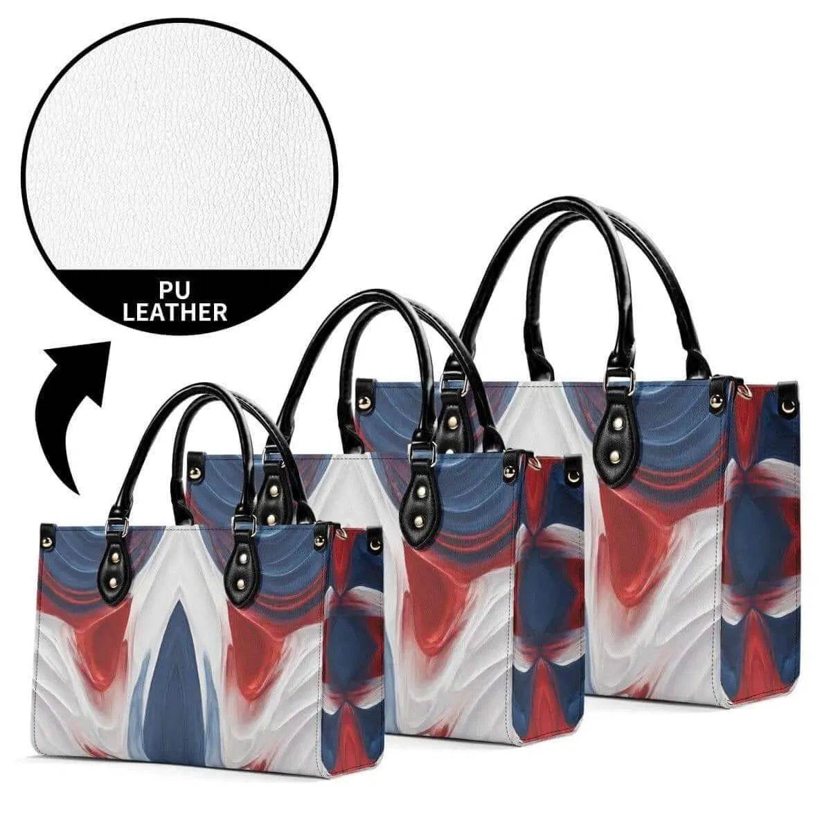 Red White Blue Swirls Tote Bag - Stylish Summer Accessory - Iron Phoenix GHG