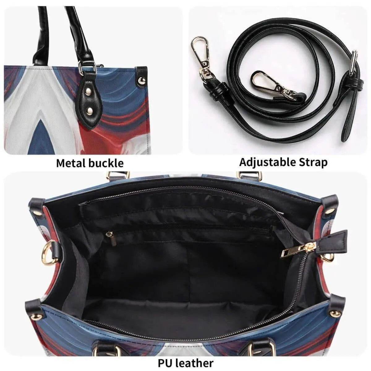 Red White Blue Swirls Tote Bag - Stylish Summer Accessory - Iron Phoenix GHG