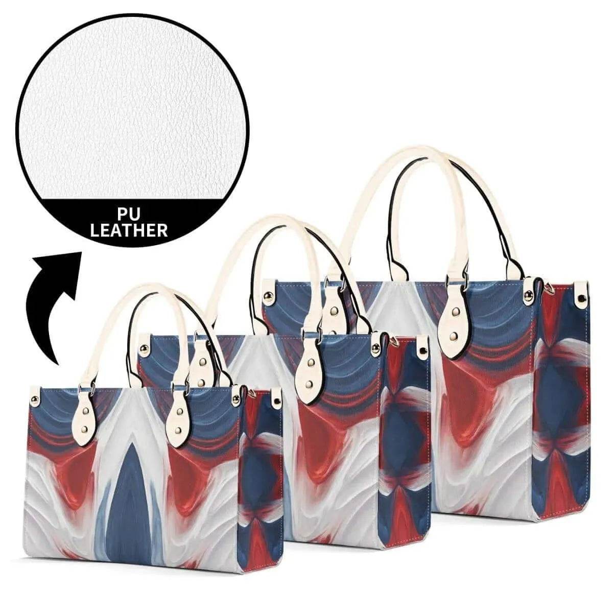Red White Blue Swirls Tote Bag - Stylish Summer Accessory - Iron Phoenix GHG