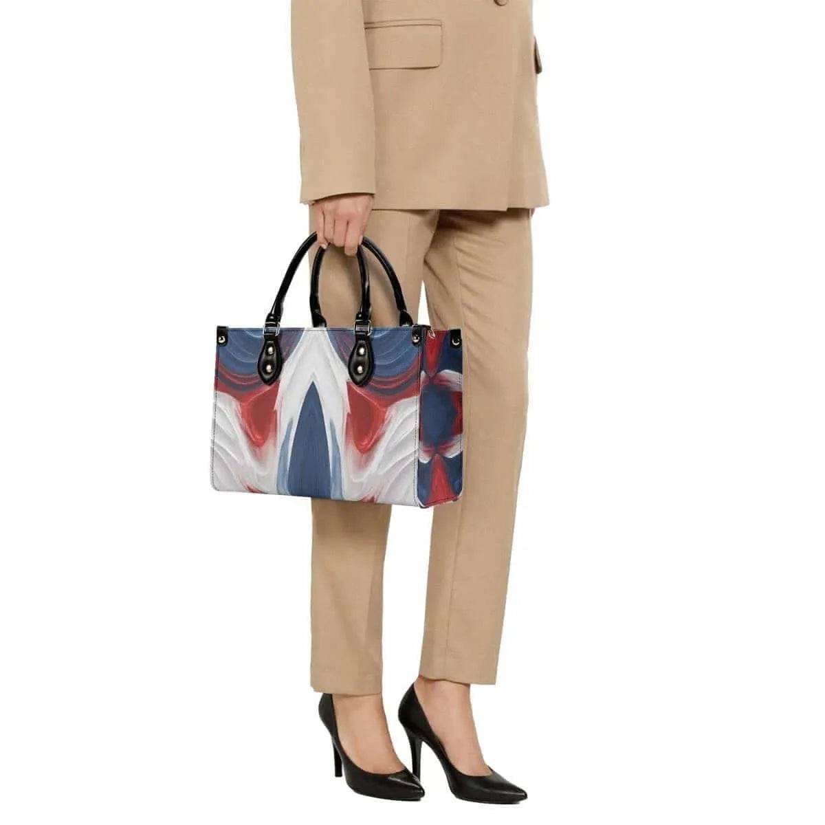 Red White Blue Swirls Tote Bag - Stylish Summer Accessory - Iron Phoenix GHG