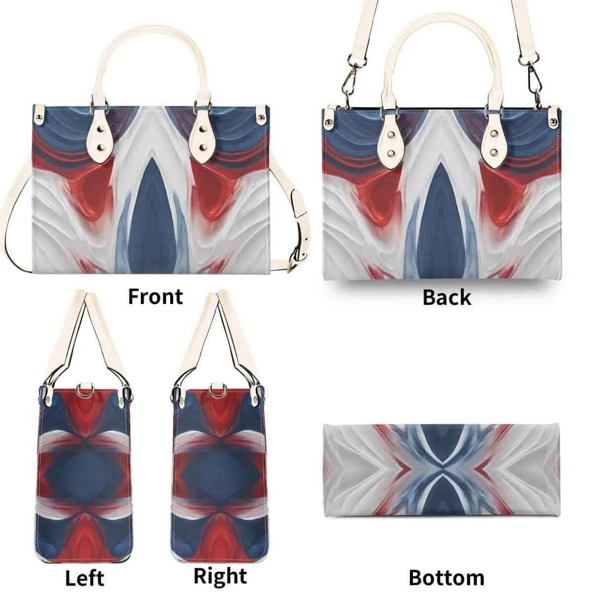 Red White Blue Swirls Tote Bag - Stylish Summer Accessory - Iron Phoenix GHG