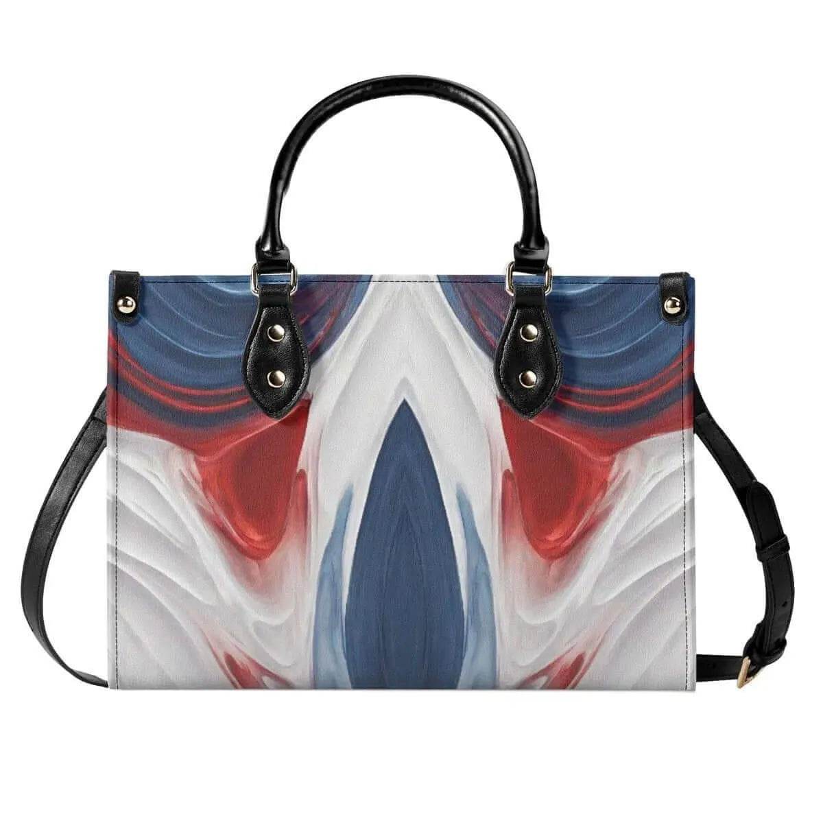 Red White Blue Swirls Tote Bag - Stylish Summer Accessory - Iron Phoenix GHG