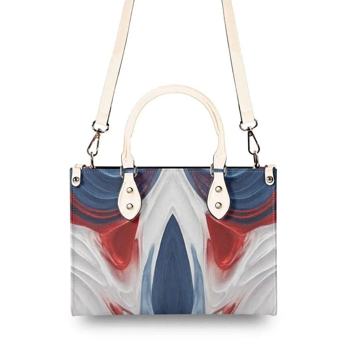 Red White Blue Swirls Tote Bag - Stylish Summer Accessory - Iron Phoenix GHG