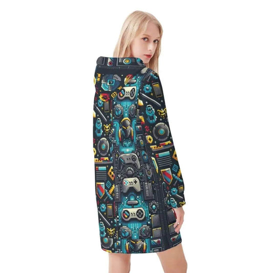 "8-Bit" Retro Gamer Hoodie Dress | Iron Phoenix GHG - Iron Phoenix GHG