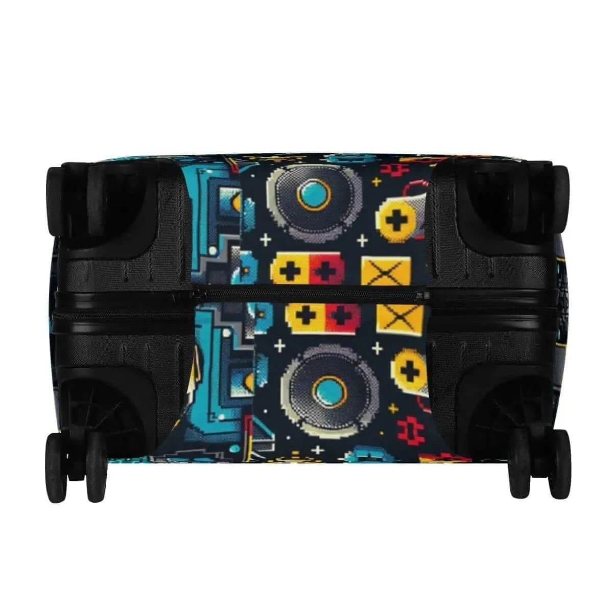 Retro Gaming Luggage Cover for Travel Enthusiasts - Stylish Durable Protection - Iron Phoenix GHG