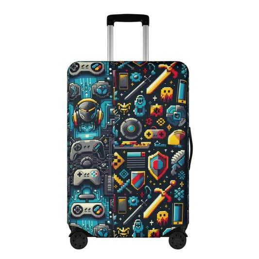 Retro Gaming Luggage Cover for Travel Enthusiasts - Stylish Durable Protection - Iron Phoenix GHG
