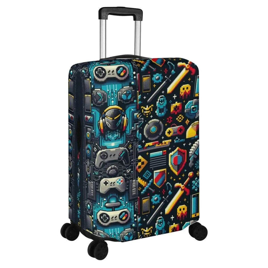 Pixel Art Luggage Cover | Retro Gamer Travel Protector - Iron Phoenix GHG