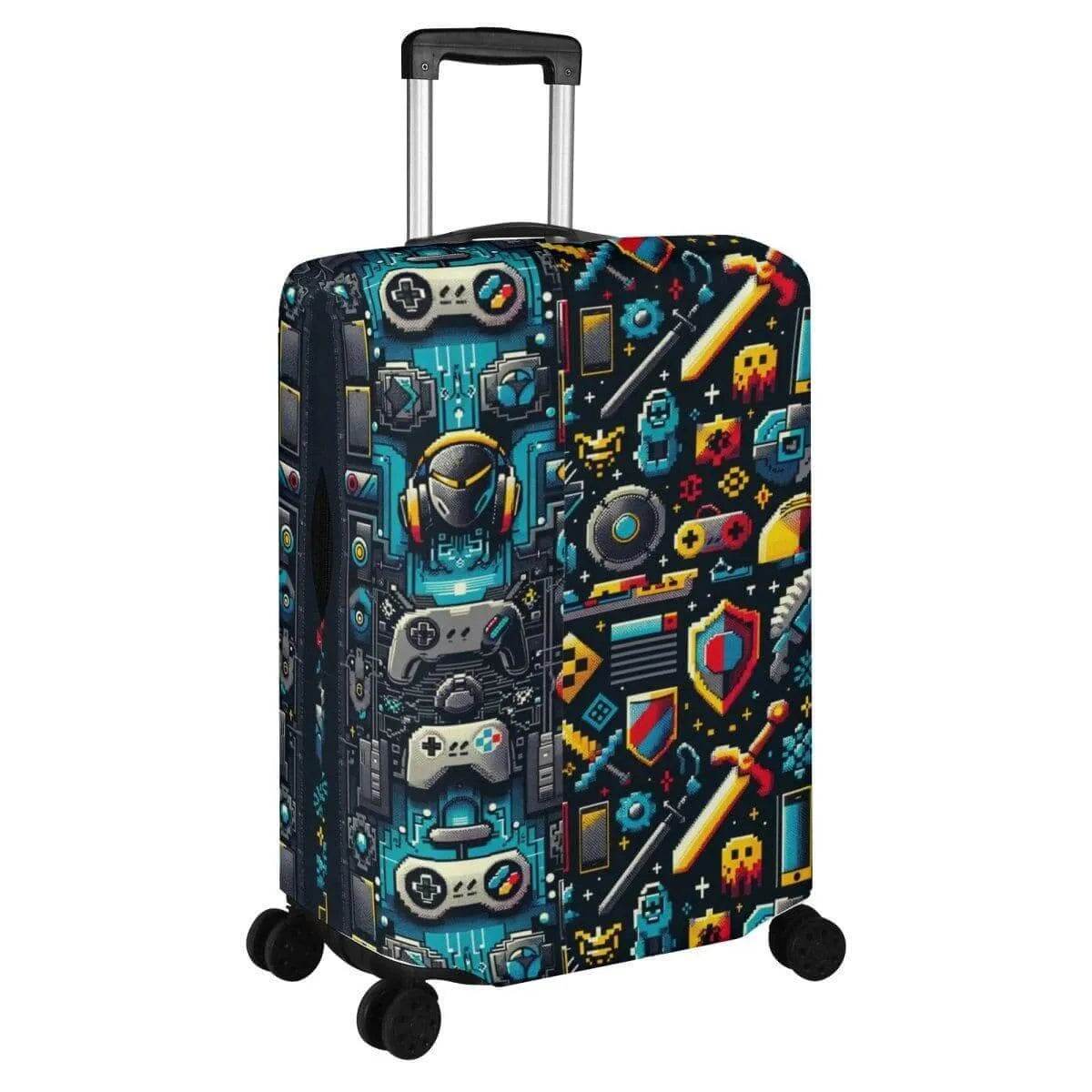 Retro Gaming Luggage Cover for Travel Enthusiasts - Stylish Durable Protection - Iron Phoenix GHG