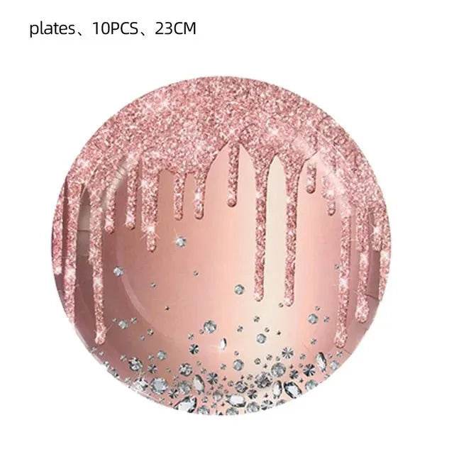 Rose Gold Party Tableware Set - Eco Gamer Party Gear - Iron Phoenix GHG