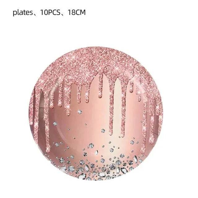 Rose Gold Party Tableware Set - Eco Gamer Party Gear - Iron Phoenix GHG