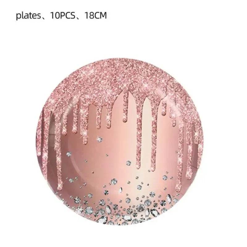 Rose Gold Party Tableware Set - Eco Gamer Party Gear - Iron Phoenix GHG