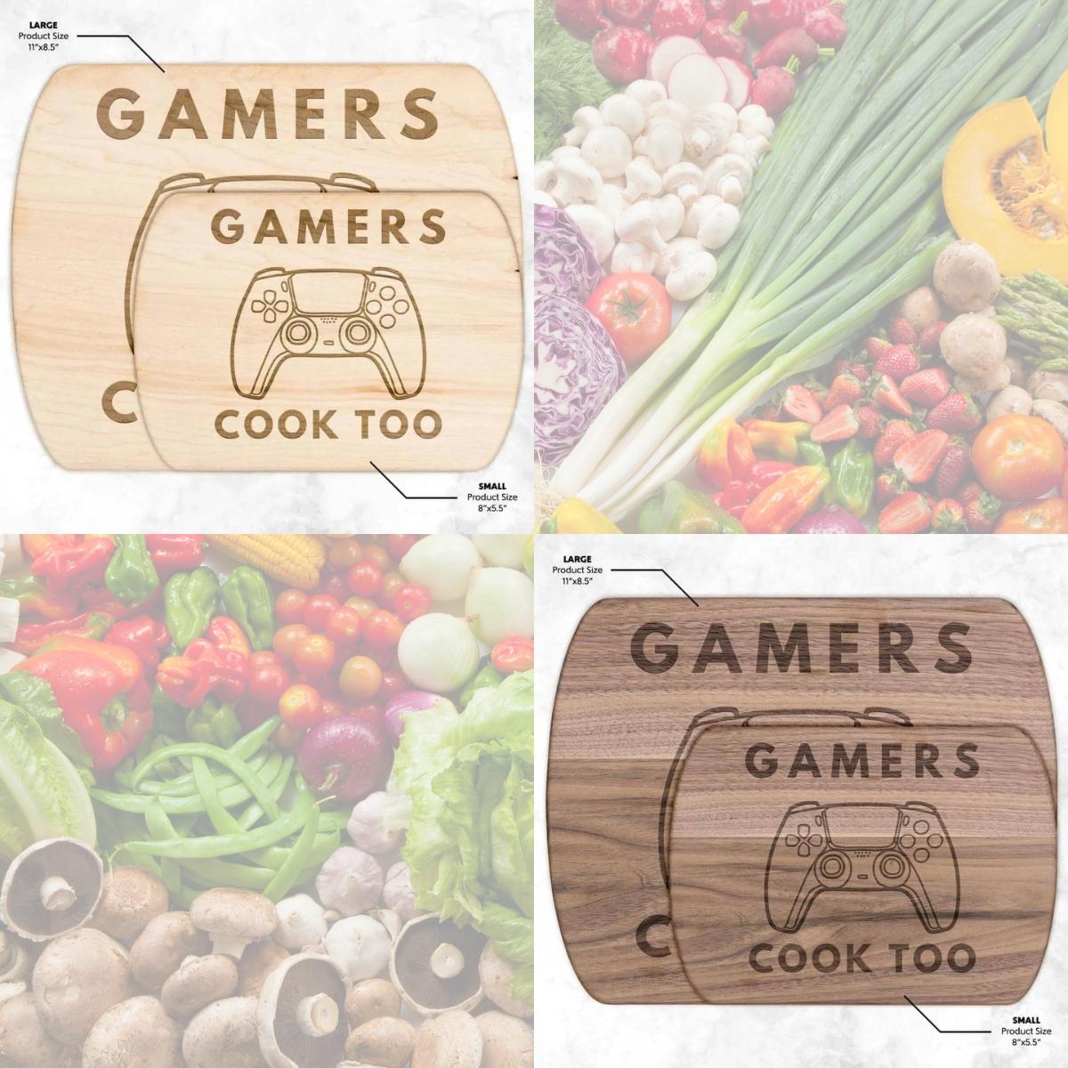 "Gamers Cook Too" Cutting Board | Iron Phoenix GHG - Iron Phoenix GHG