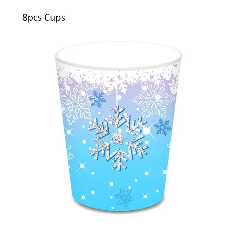 Snowflake Party Supplies Tableware Set Winter Wonderland - Iron Phoenix GHG
