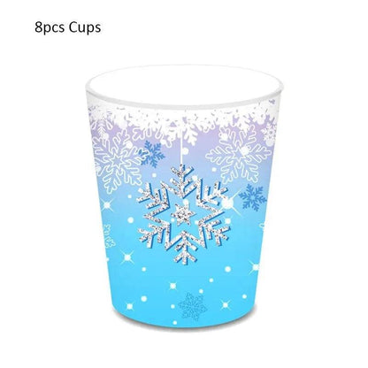 Snowflake Party Supplies Tableware Set Winter Wonderland - Iron Phoenix GHG