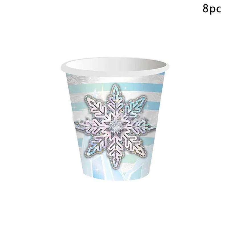 Snowflake Party Supplies Tableware Set Winter Wonderland - Iron Phoenix GHG