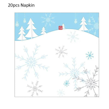 Snowflake Party Supplies Tableware Set Winter Wonderland - Iron Phoenix GHG