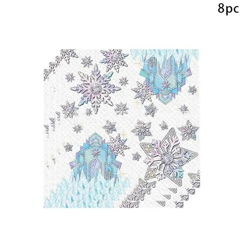 Snowflake Party Supplies Tableware Set Winter Wonderland - Iron Phoenix GHG