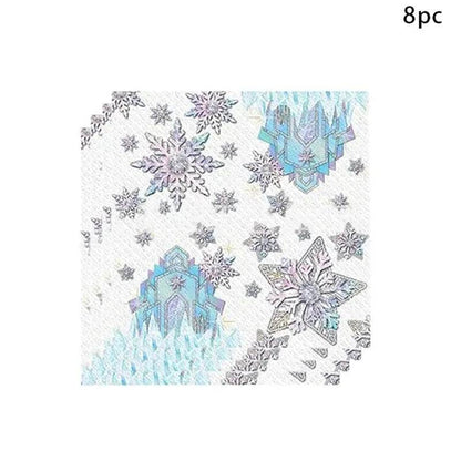 Snowflake Party Supplies Tableware Set Winter Wonderland - Iron Phoenix GHG