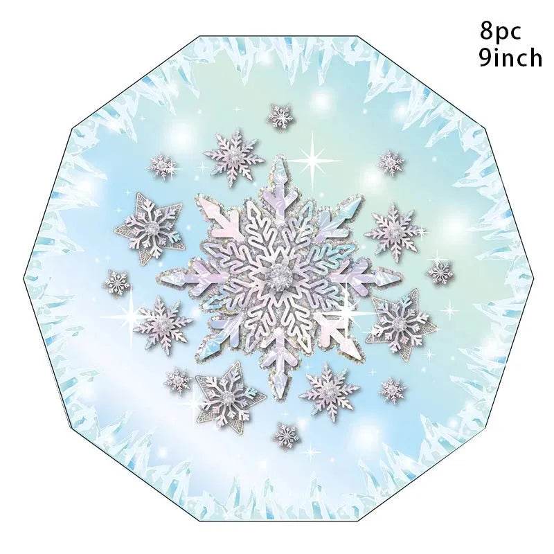 Snowflake Party Supplies Tableware Set Winter Wonderland - Iron Phoenix GHG