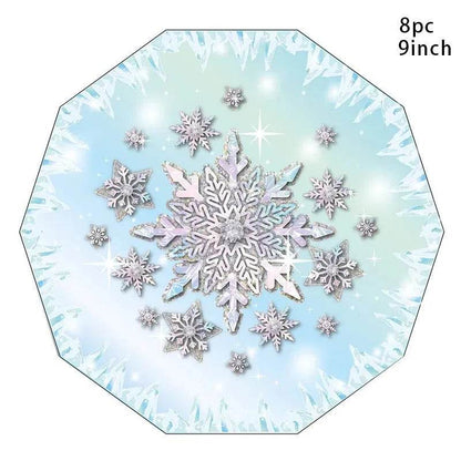 Snowflake Party Supplies Tableware Set Winter Wonderland - Iron Phoenix GHG