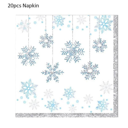Snowflake Party Supplies Tableware Set Winter Wonderland - Iron Phoenix GHG