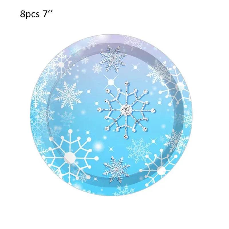 Snowflake Party Supplies Tableware Set Winter Wonderland - Iron Phoenix GHG