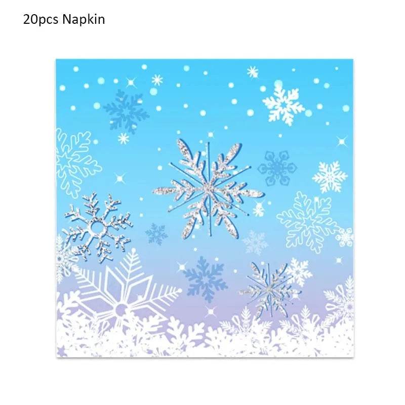 Snowflake Party Supplies Tableware Set Winter Wonderland - Iron Phoenix GHG