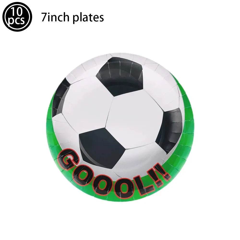 Soccer Theme Disposable Tableware Set - Eco Gamer Party Gear - Iron Phoenix GHG