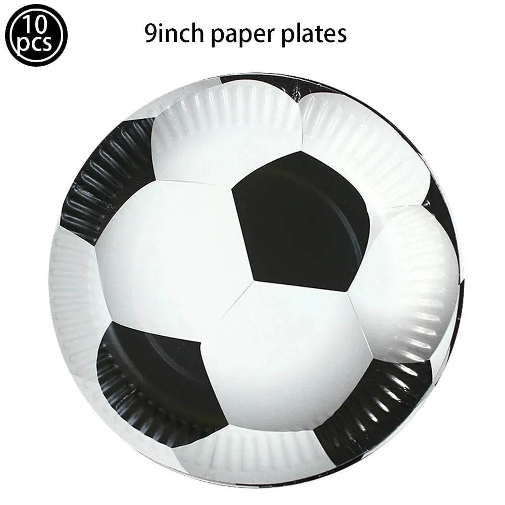 Soccer Theme Disposable Tableware Set - Eco Gamer Party Gear - Iron Phoenix GHG