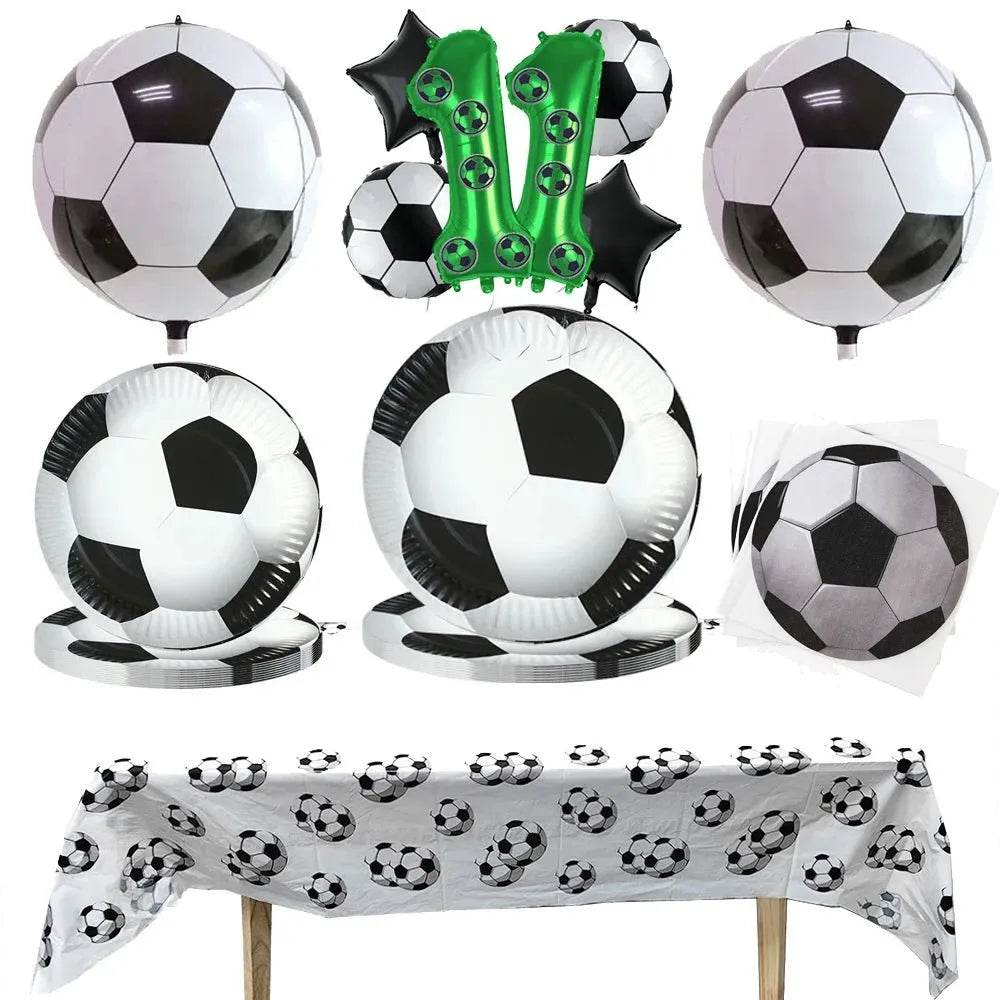 Soccer Theme Disposable Tableware Set - Eco Gamer Party Gear - Iron Phoenix GHG