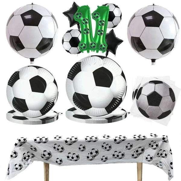 Soccer Theme Disposable Tableware Set - Eco Gamer Party Gear - Iron Phoenix GHG