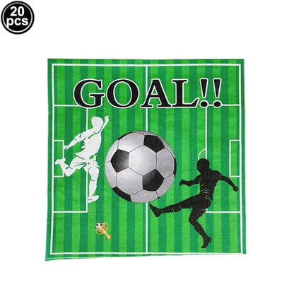 Soccer Theme Disposable Tableware Set - Eco Gamer Party Gear - Iron Phoenix GHG