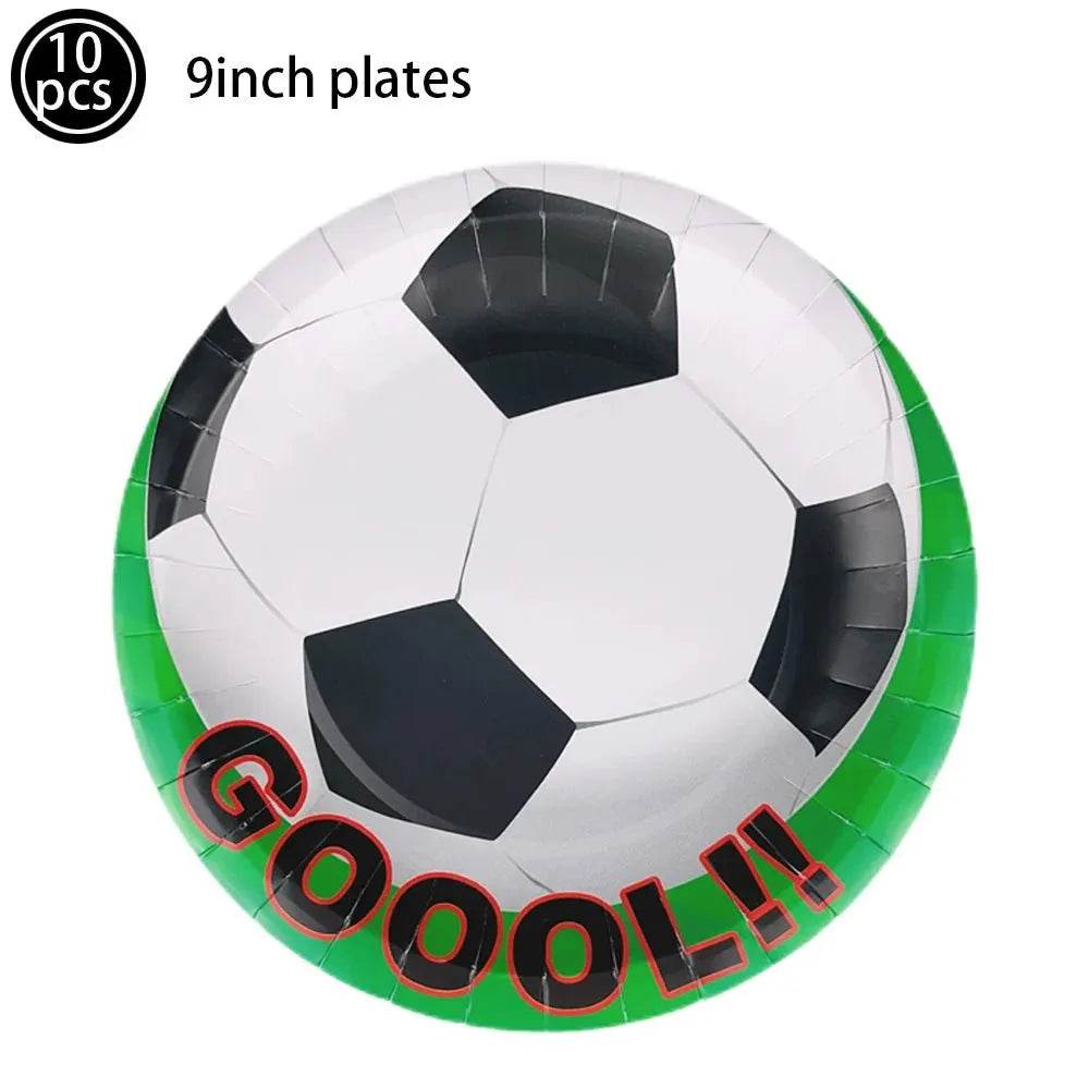 Soccer Theme Disposable Tableware Set - Eco Gamer Party Gear - Iron Phoenix GHG