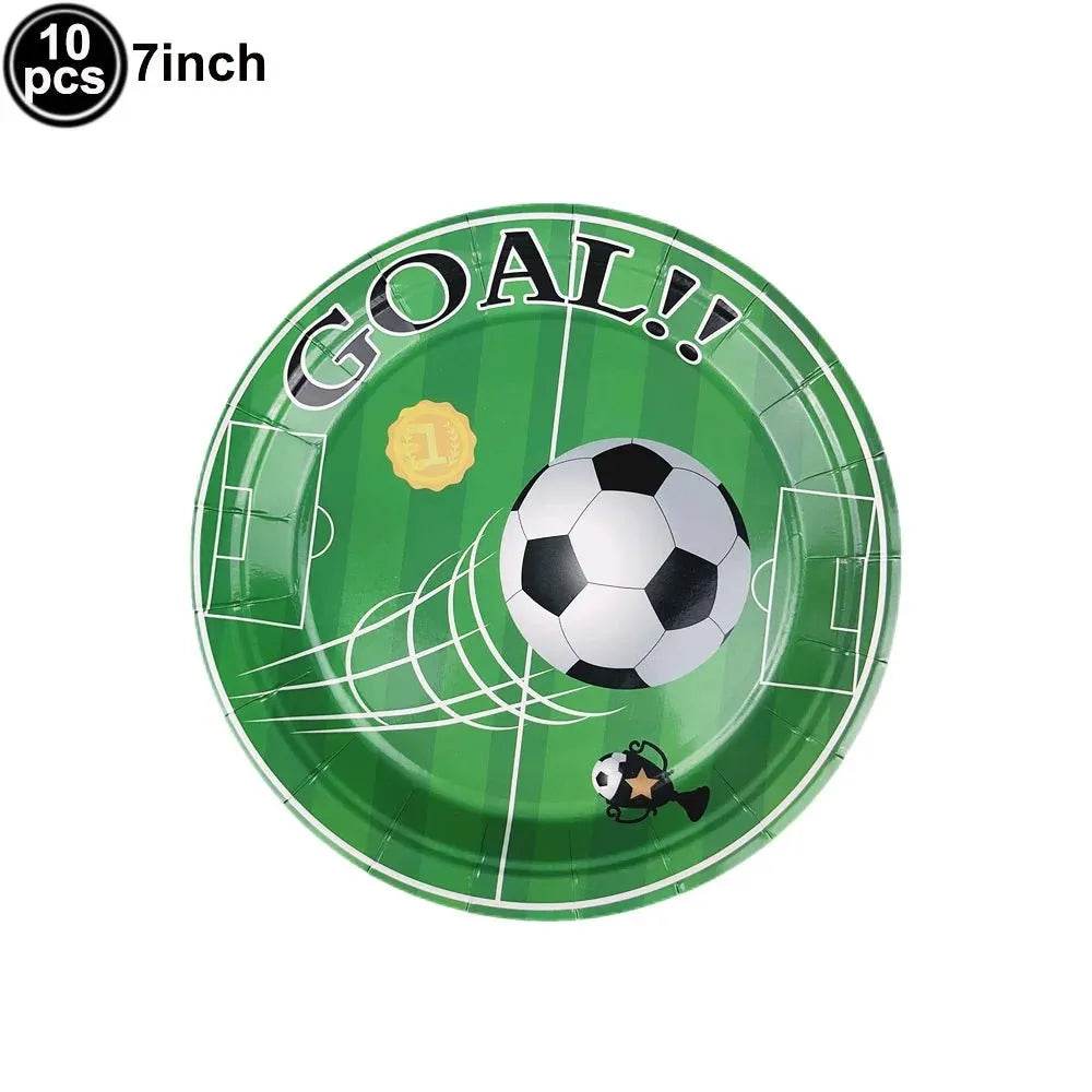 Soccer Theme Disposable Tableware Set - Eco Gamer Party Gear - Iron Phoenix GHG