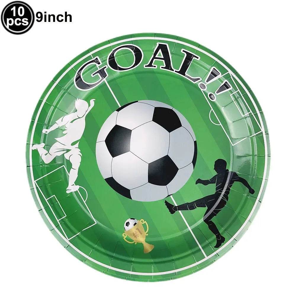 Soccer Theme Disposable Tableware Set - Eco Gamer Party Gear - Iron Phoenix GHG