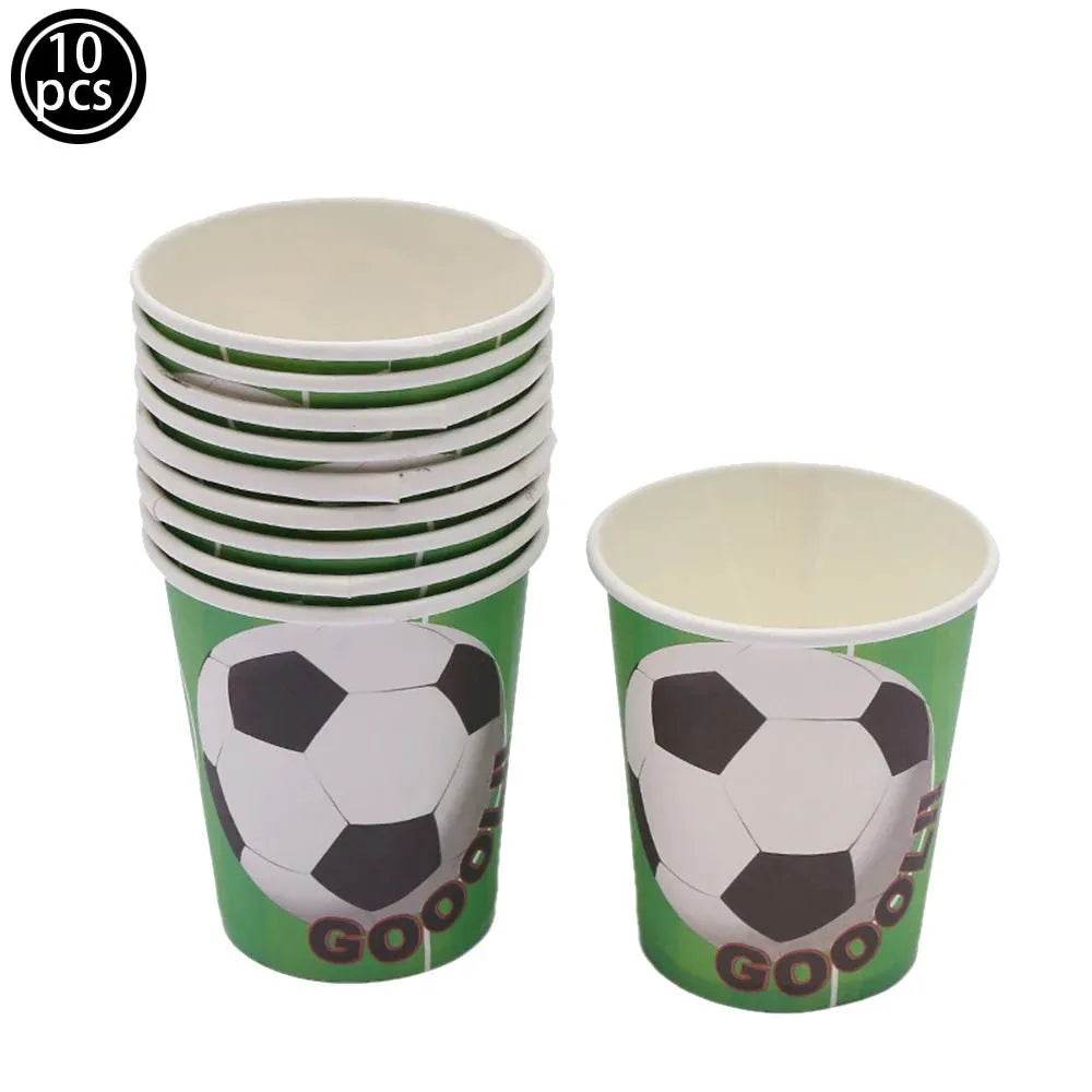 Soccer Theme Disposable Tableware Set - Eco Gamer Party Gear - Iron Phoenix GHG