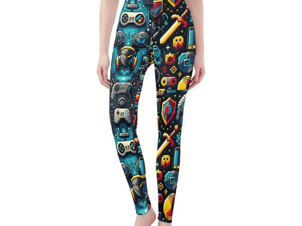 Retro Gaming Print Leggings | Pixel Art Yoga and Game Tights