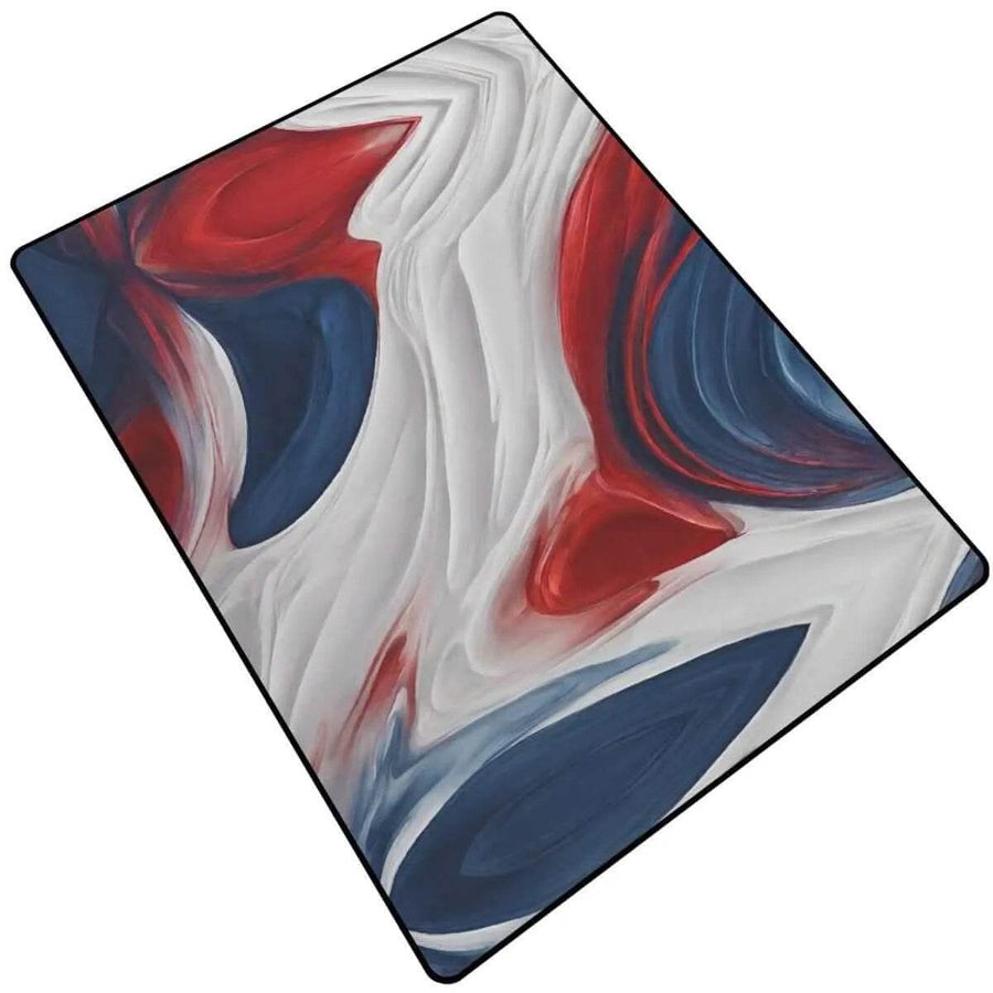 Patriotic Abstract Rug | Red White Blue Gaming Yoga Mat - Iron Phoenix GHG