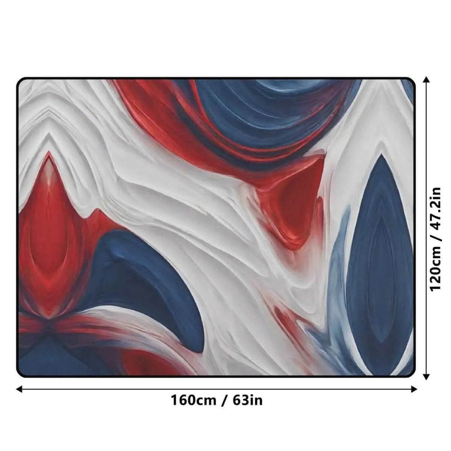Patriotic Abstract Rug | Red White Blue Gaming Yoga Mat - Iron Phoenix GHG