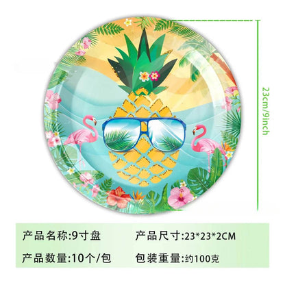Summer Hawaiian Pineapple Leaf Tableware Set - Eco Gamer Party Gear - Iron Phoenix GHG