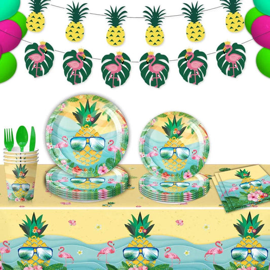 Summer Hawaiian Pineapple Leaf Tableware Set - Eco Gamer Party Gear - Iron Phoenix GHG